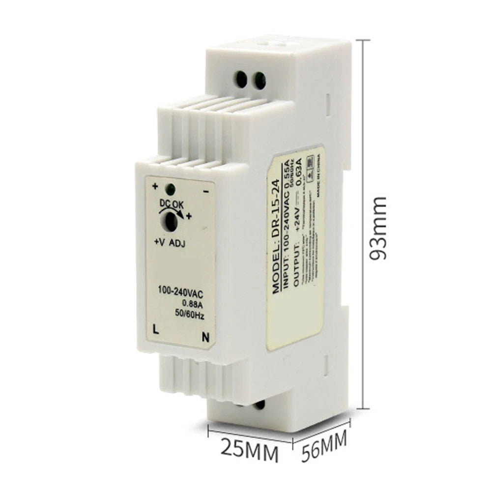 24V DIN Rail Power Supply for Plastic Machinery (Self Cooling, ABS Housing)