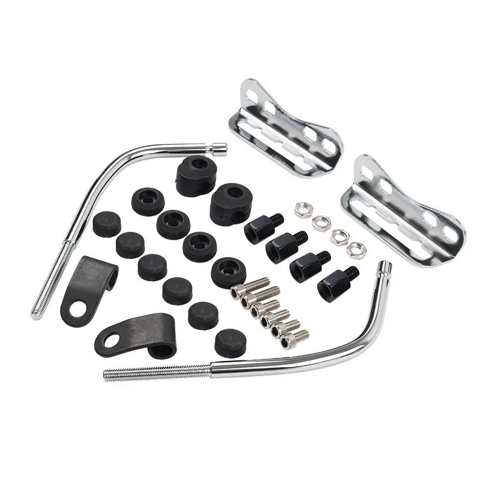 Windshield Mounting Hardware Kit for Universal Motorcycle (Black Metal)
