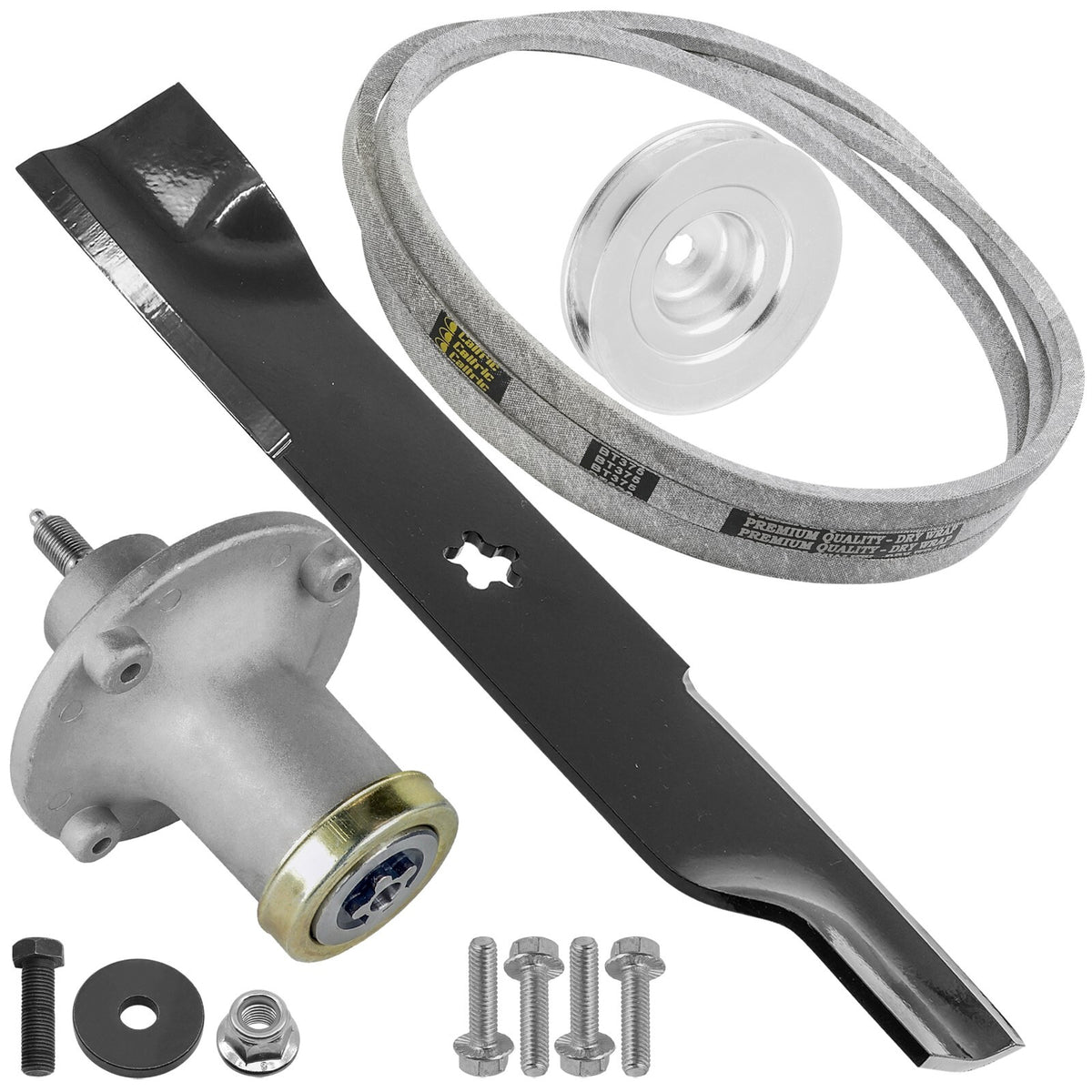 Spindle Blade Belt Pulley Kit for Husqvarna YTH24V48L and YTH2648T (48 in)