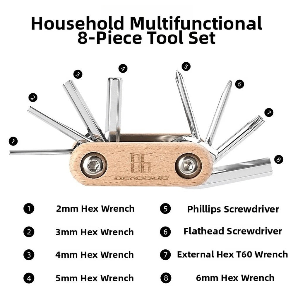 Multi-Tool for Cycling Repairs (Hex Keys 2mm to 8mm)