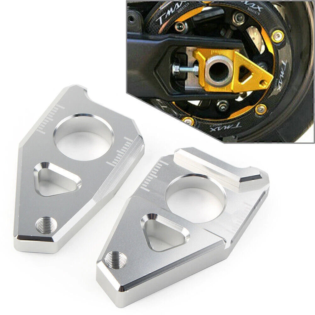 Chain Adjuster Blocks for Yamaha YZF FZ8 FZ1 TMAX (2010–2018) Silver