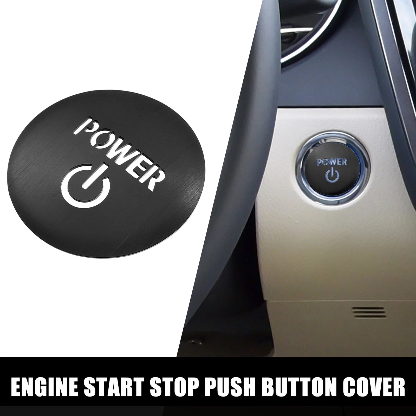 One Click Start Button Cover Replacement for Toyota Crown Royal AWS21 (2012–2018) Black