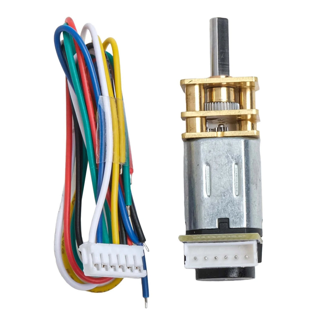 N20 DC Motor with Encoder for Robotics (High Torque, Metal Gear)