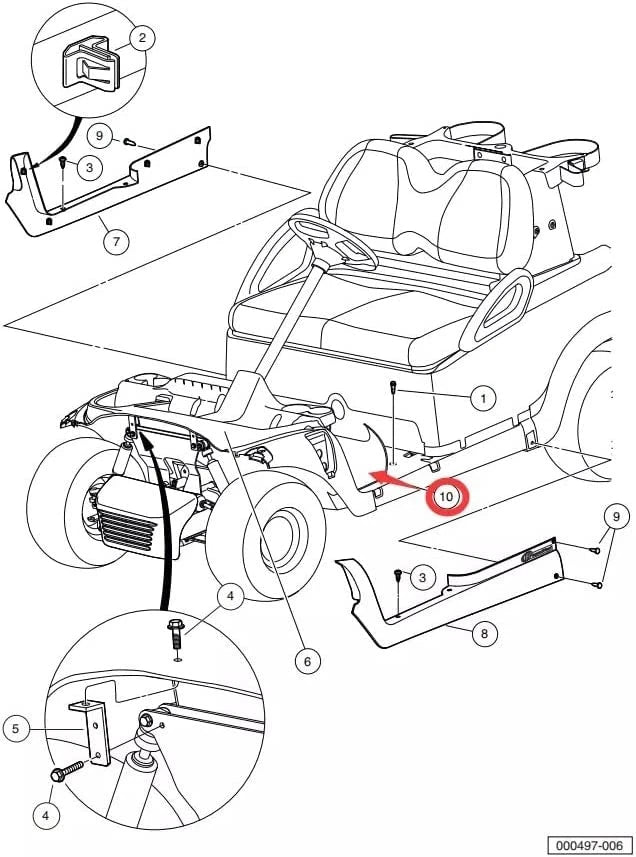 Rubber Floor Mat for Club Car Precedent (2004–Up)