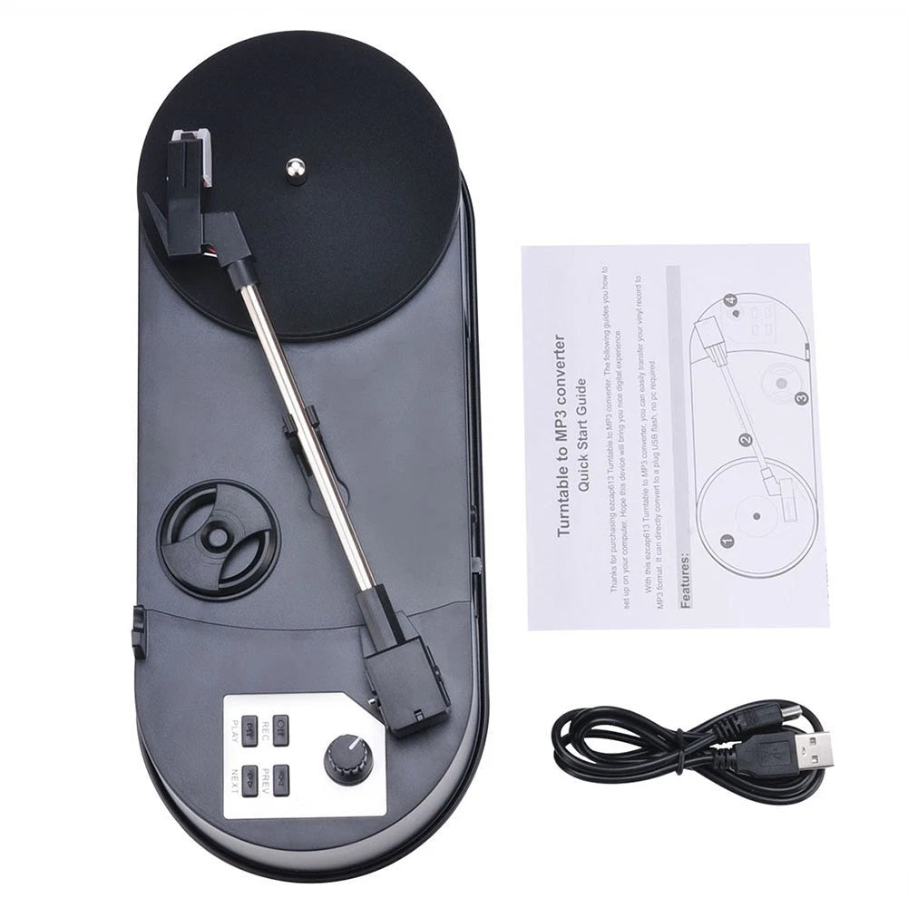 Compact Vinyl Converter Turntable with Direct Storage for SD Card