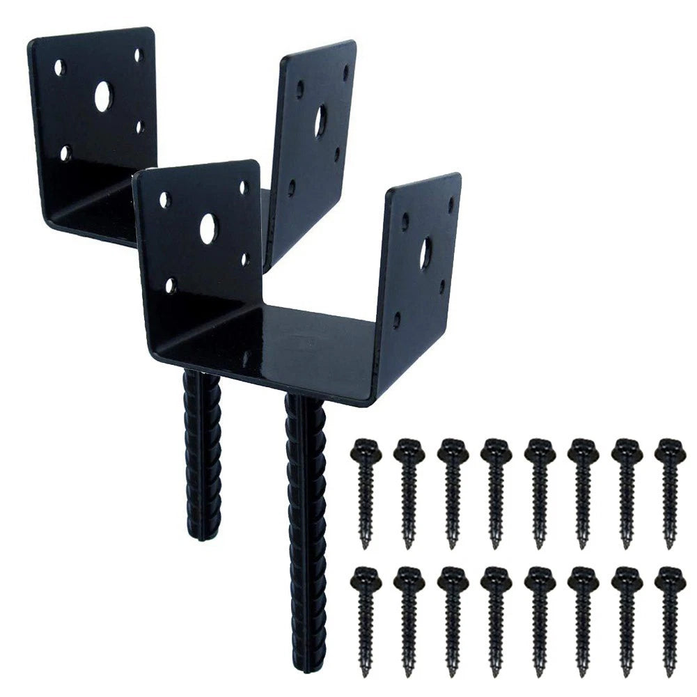 2X Heavy Duty U Shape Fence Deck Post Holder for Secure Installation
