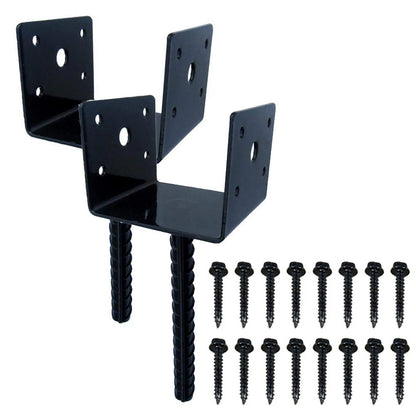 2X Heavy Duty U Shape Fence Deck Post Holder for Secure Installation