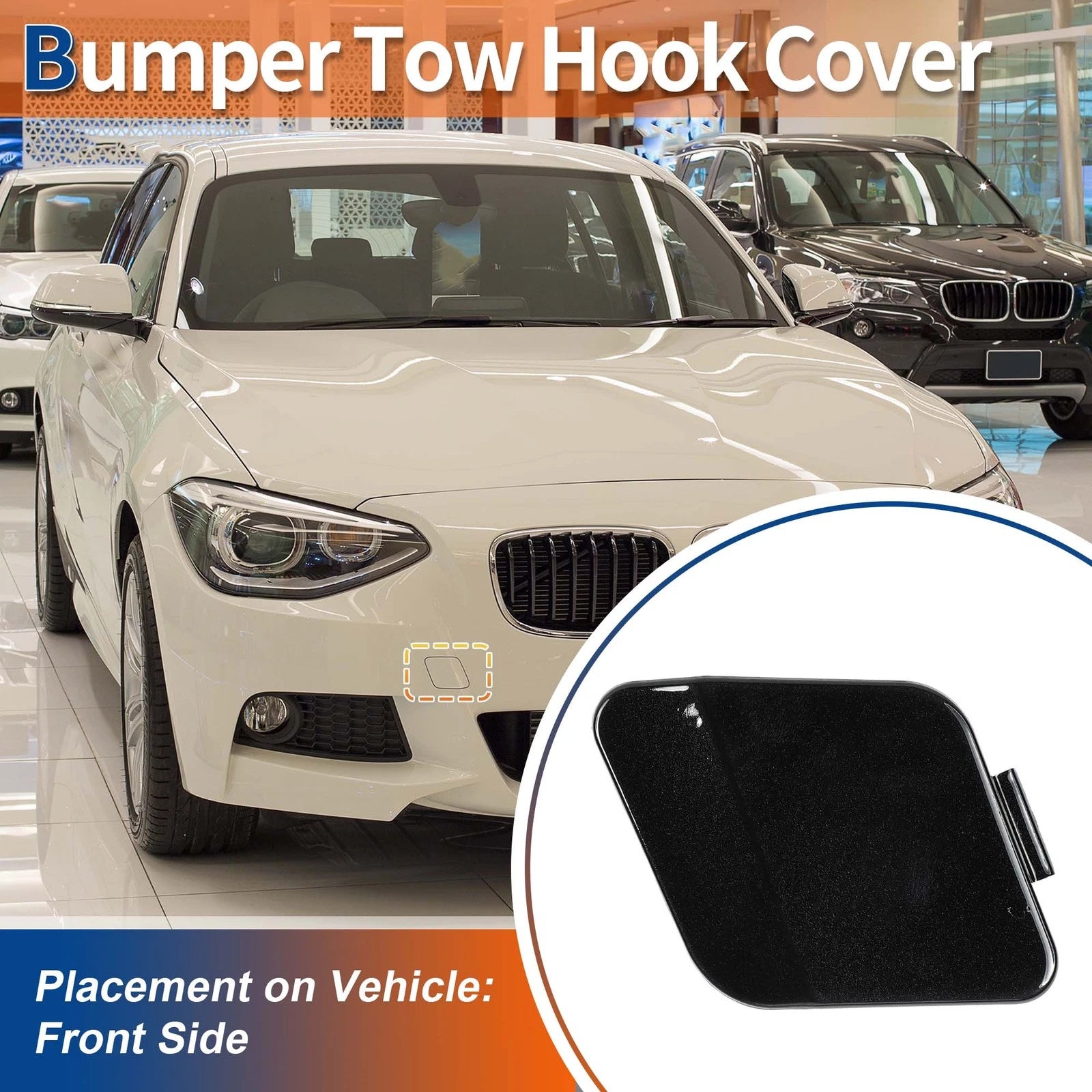 Tow Hook Cover Front Bumper Replacement for BMW 1 Series 114i (2012–2014)