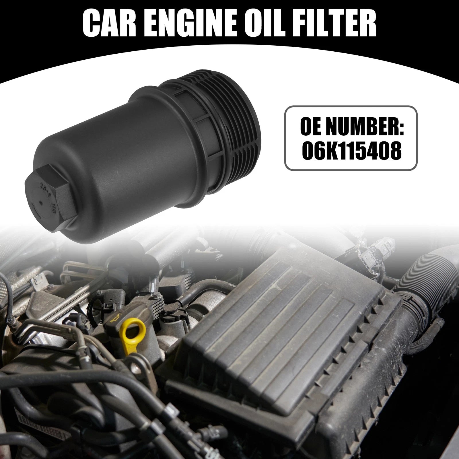 Engine Oil Filter Housing Cap Cover Replacement for Volkswagen Audi (2010–2018)