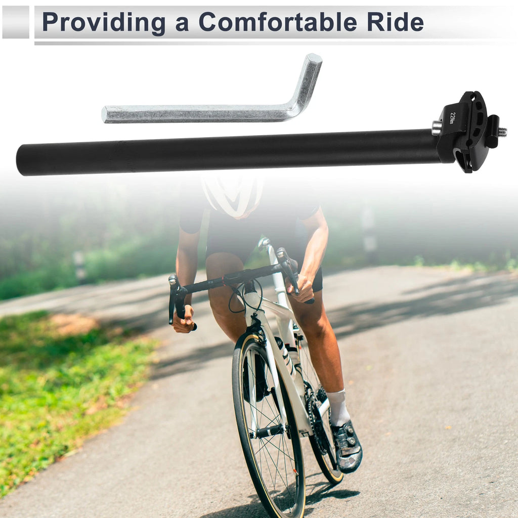 Bike Seat Posts 27.2x400mm Adjustable Angle Replacement for All Bikes (—)