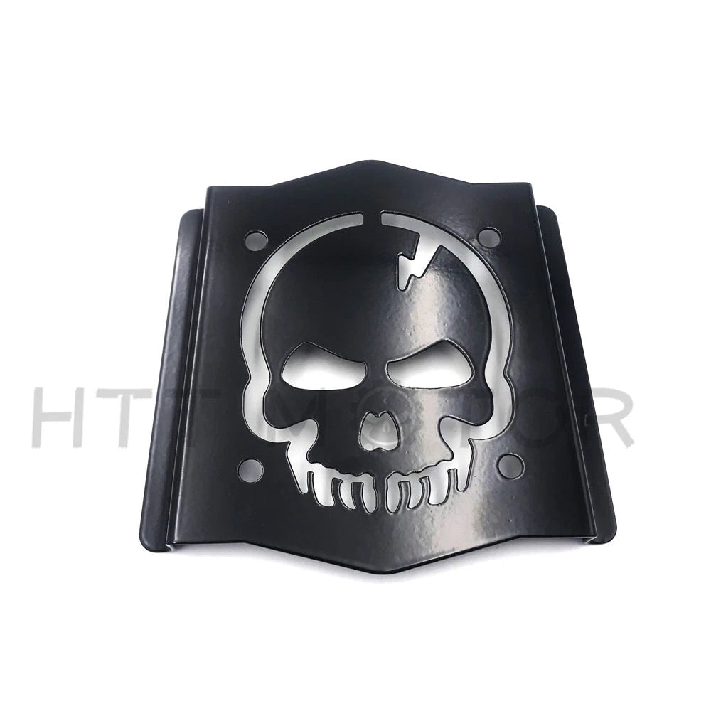 Skull Backrest Sissy Bar Plate for Universal Fit (Gloss Black)