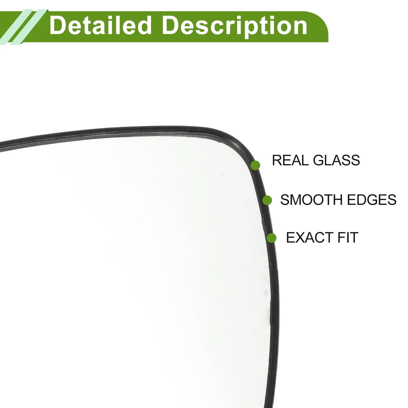 Left Heating Mirror Glass Replacement for Kia Rio (2012–2017) No. 876111W000