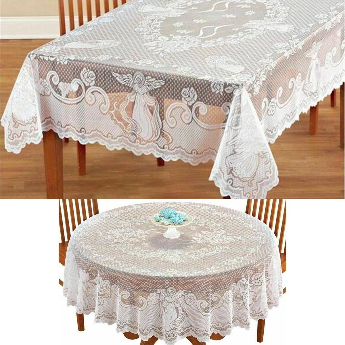Round Rectangle Lace Tablecloth for Party Banquet Table Cover