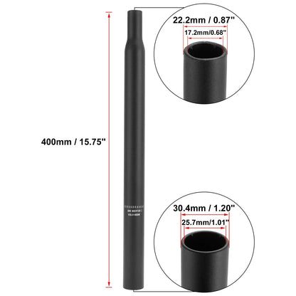 Aluminum Seat Post Tube 30.4x400mm for Bicycle (Universal 2000–2025)