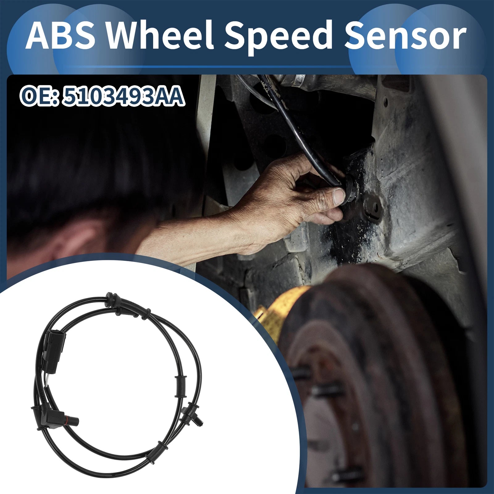 ABS Wheel Speed Sensor Front for Dodge Ram 3500 (2011–2018)