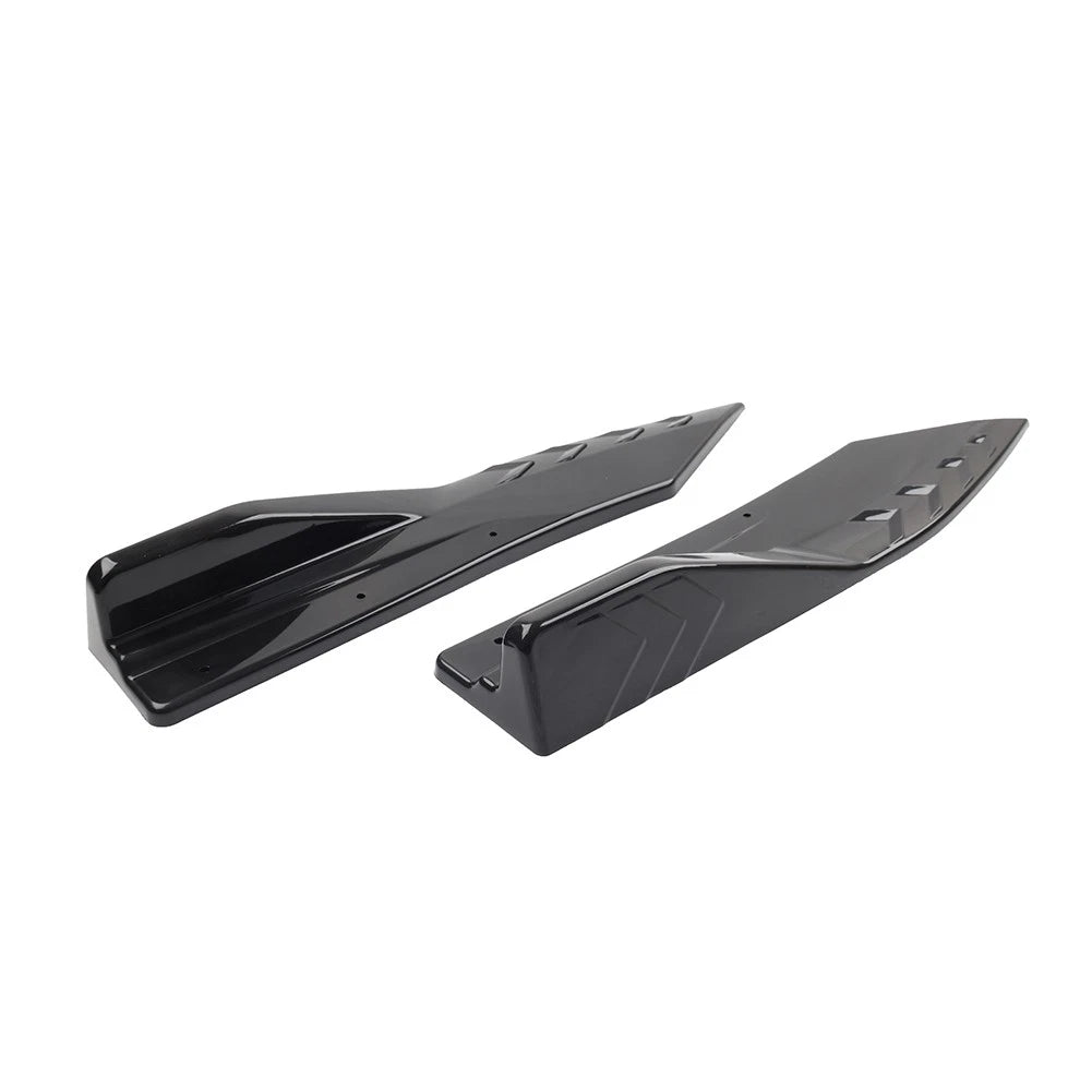 2x Blk Universal Car Rear Bumper Strip Lip Spoiler Diffuser Scratch Protector