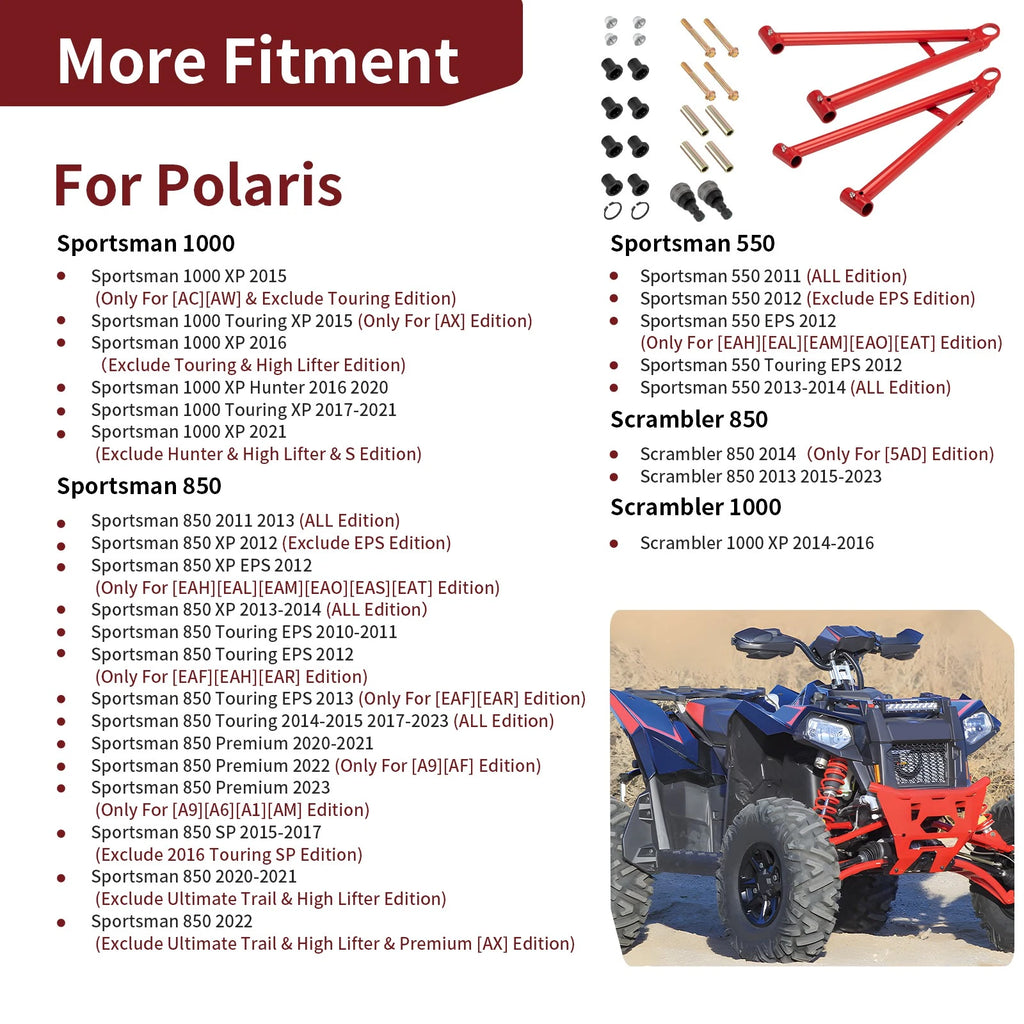 Front Lower A-Arm Set for Polaris Sportsman 550 (2011–2014) 1019519-293, 1019520-293