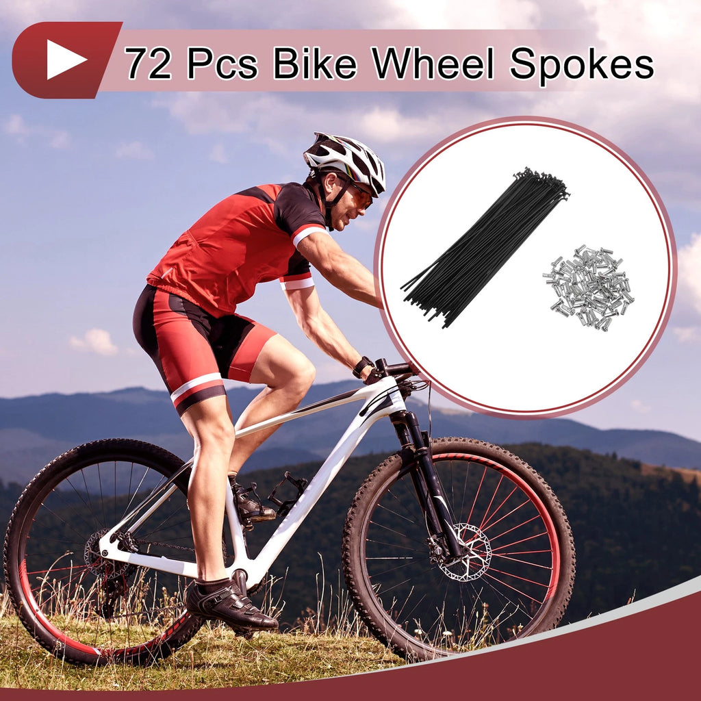 Bicycle Spoke Set 169mm Carbon Steel Black for 14G (1)