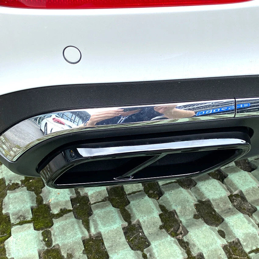 2X Gloss Black Exhaust Tip Cover for Mercedes-Benz C-Class W206 AMG-Line (2022–2025)