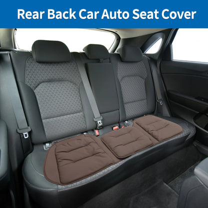 Brown Nappa Leather Back Seat Cover for Rear Bench (Non-Slip)