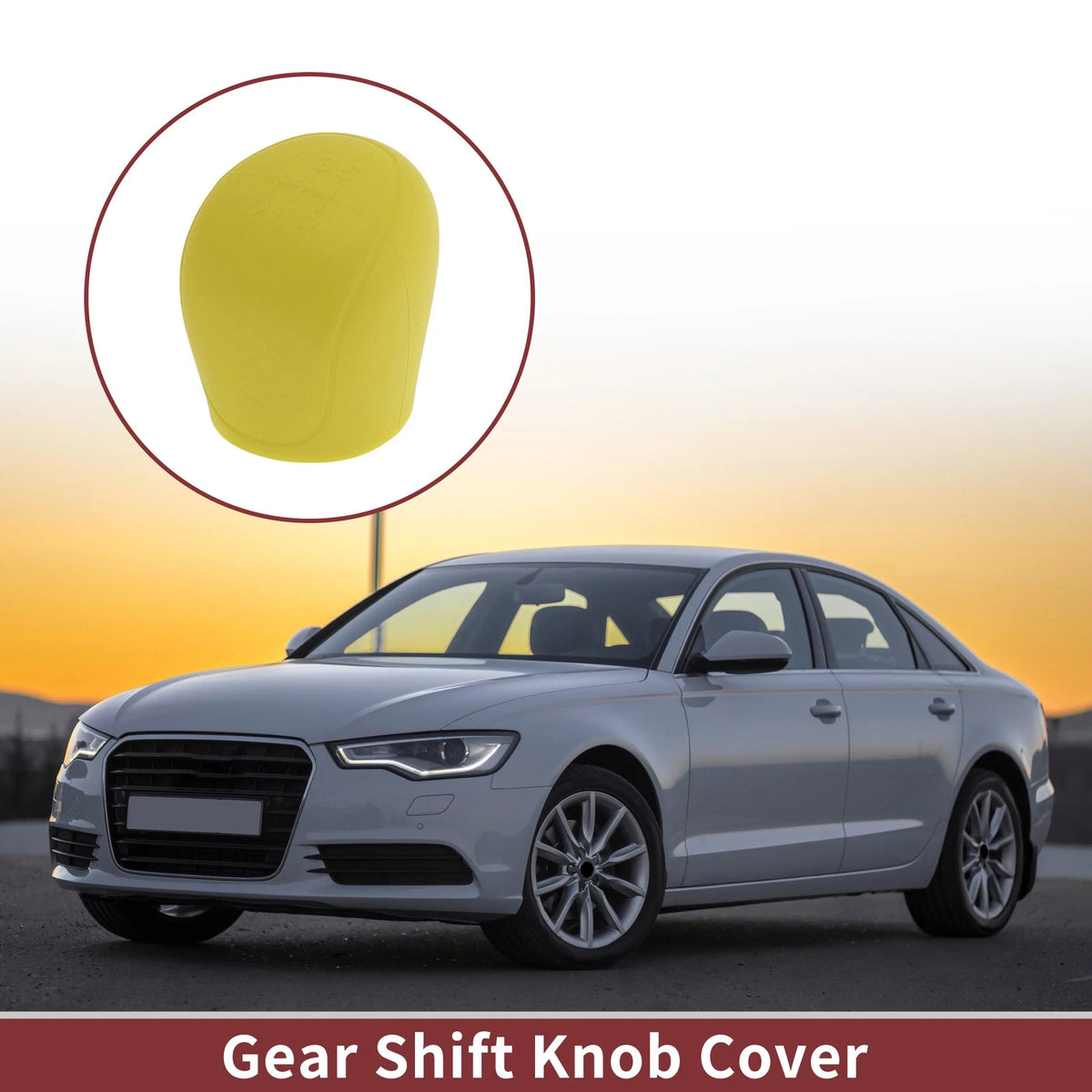 Gear Shift Knob Cover Universal Silicone Insert - Yellow