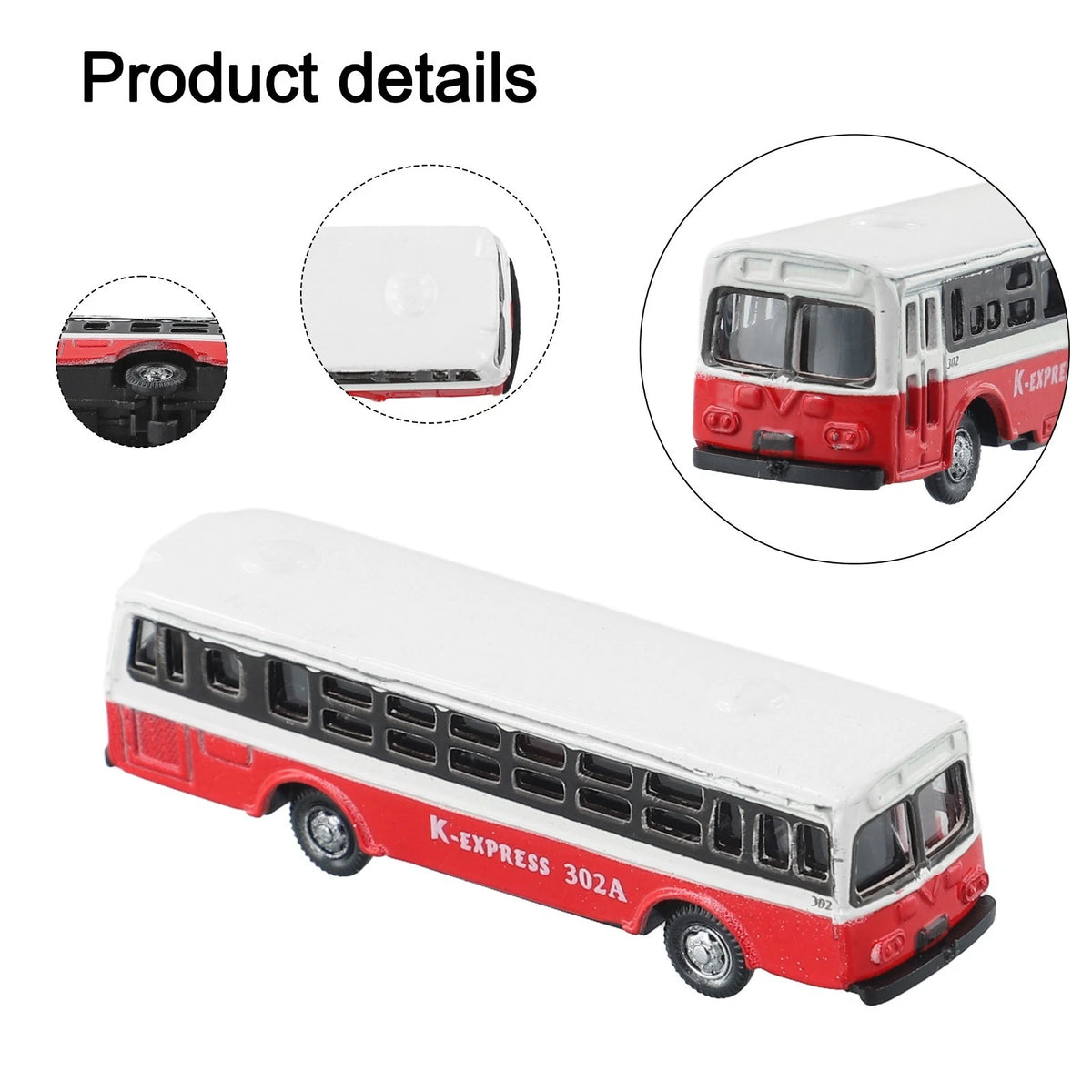 Miniature Diecast Bus Model for N Scale Train Landscape (Random Color)