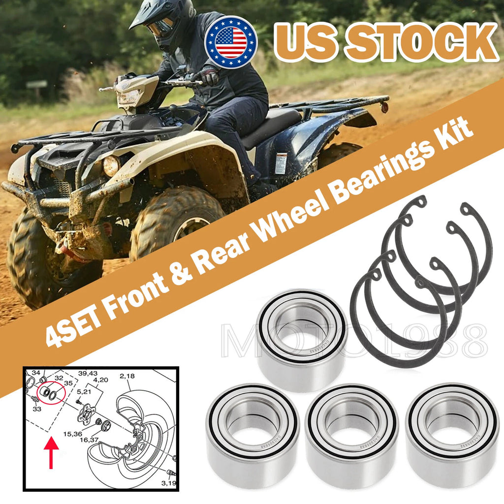 Set of 4 Wheel Bearings for Yamaha Kodiak 700 (2016–2023)