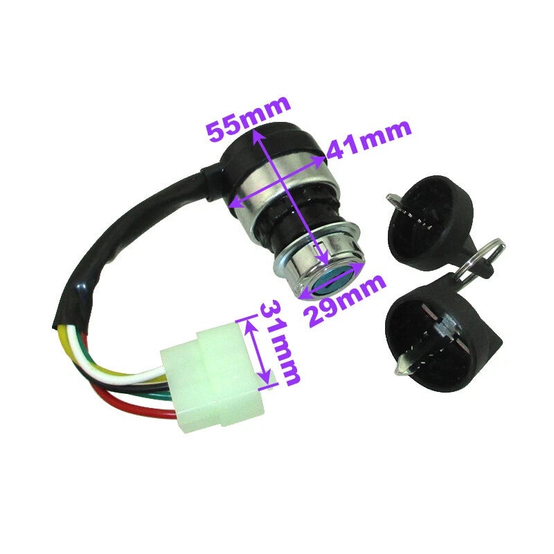 5 Wire Ignition Key Switch for Chinese Dune Buggy Go Kart UTV