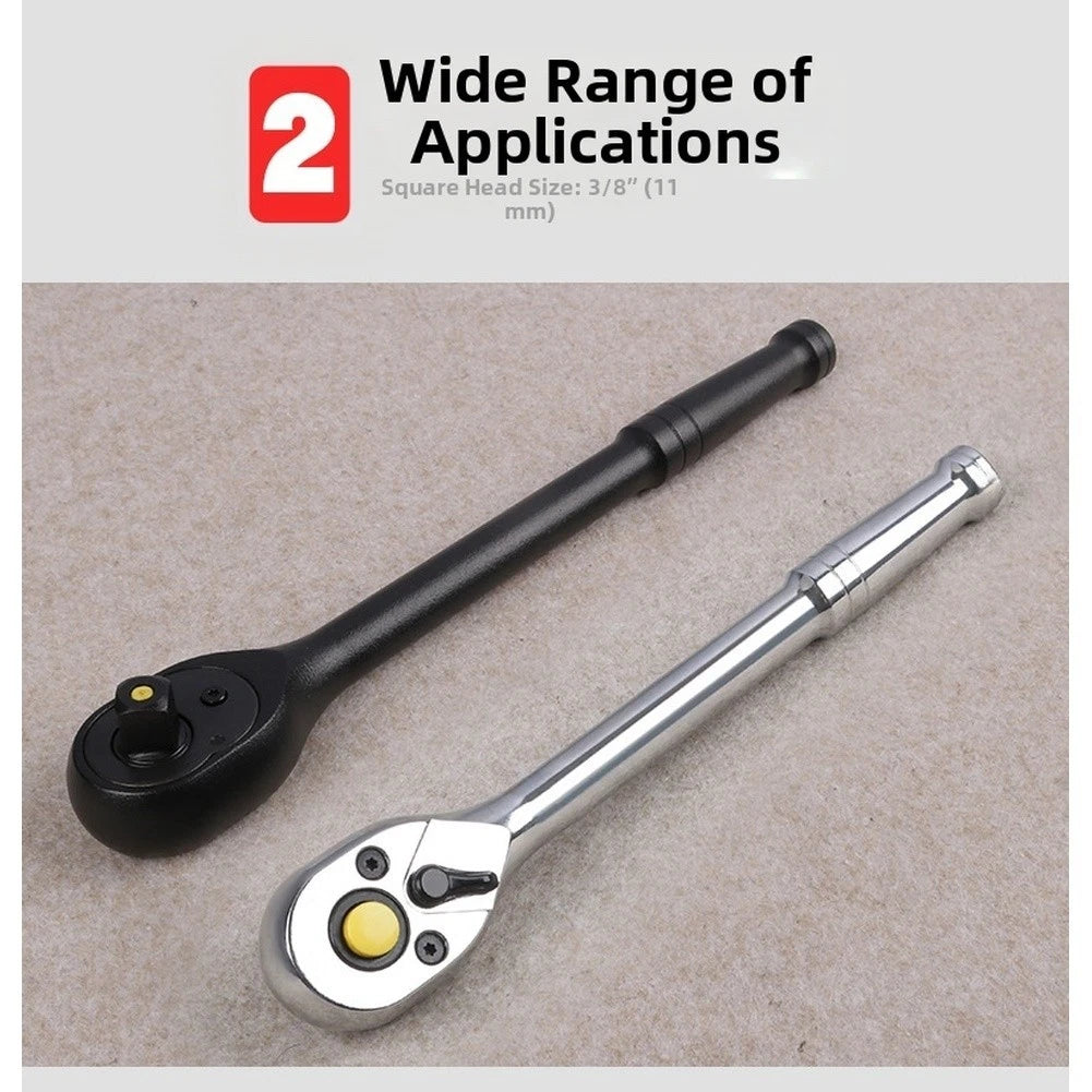 2X Ergonomic 72 Tooth Quick Release Ratchet Wrench 3/8" Drive 225mm
