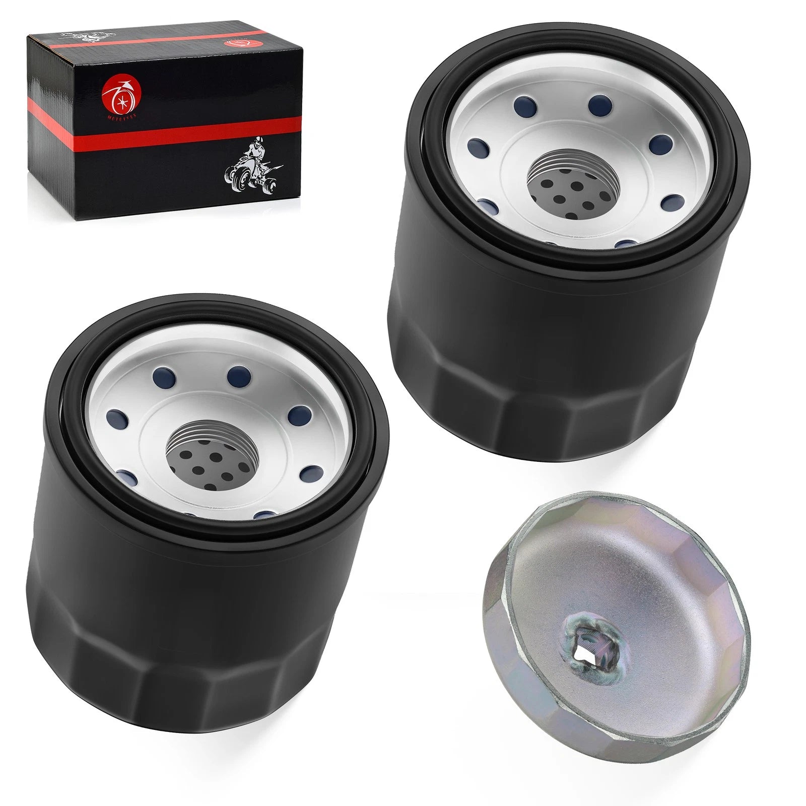 2X 20mm Oil Filter with Wrench Tool for Yamaha Grizzly 350 400 450 550 660 700