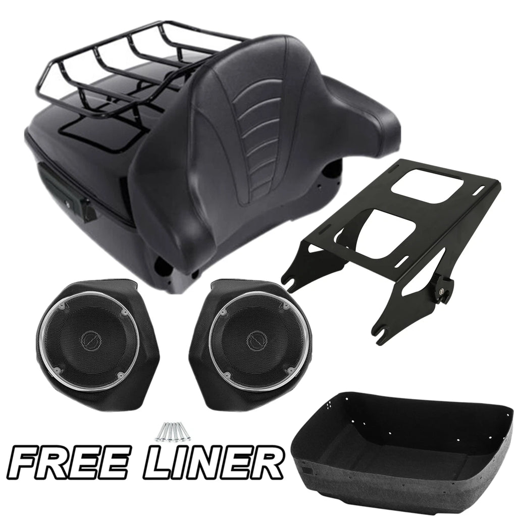Trunk Rack Backrest Speakers for Harley Touring Road Glide (2014–2025)