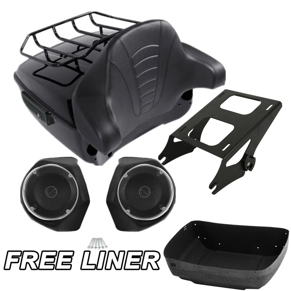 Trunk Rack Backrest Speakers for Harley Touring Road Glide (2014–2025)