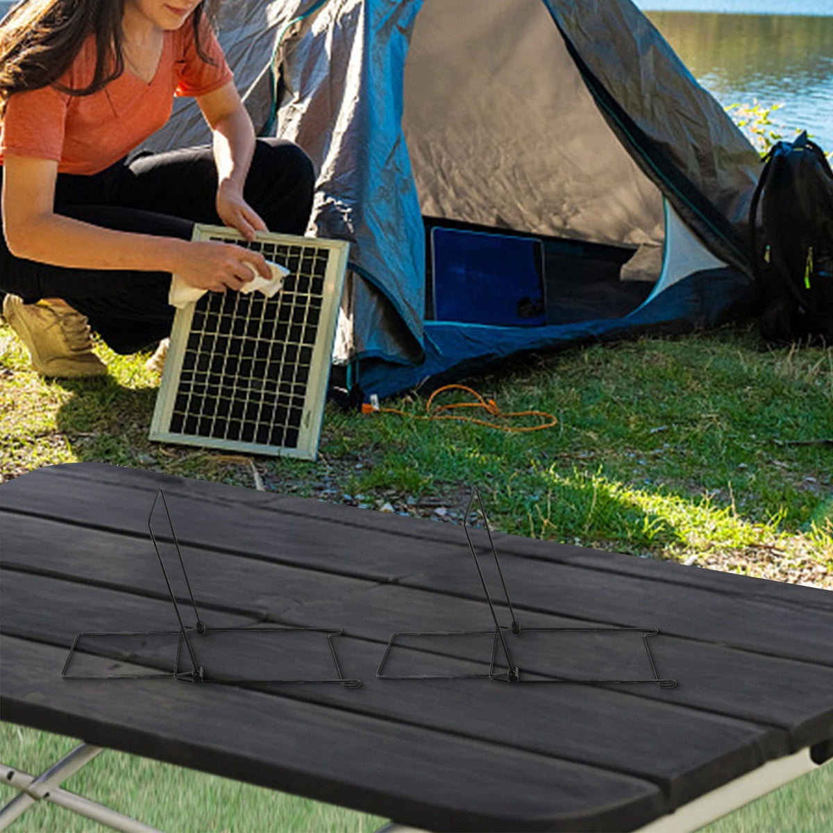 2X Solar Panel Bracket for Outdoor Use (Foldable)