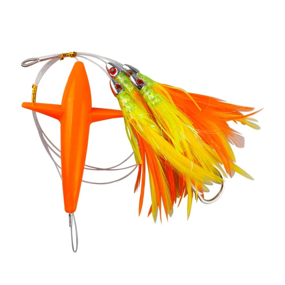 4.7in Multi-Feather Teaser Lure for Trolling Boat Fishing