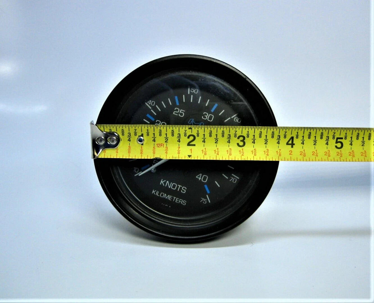 3-3/4" Black Face Bezel 0-40 Knots Gauge + Bracket for Medallion (N/A)