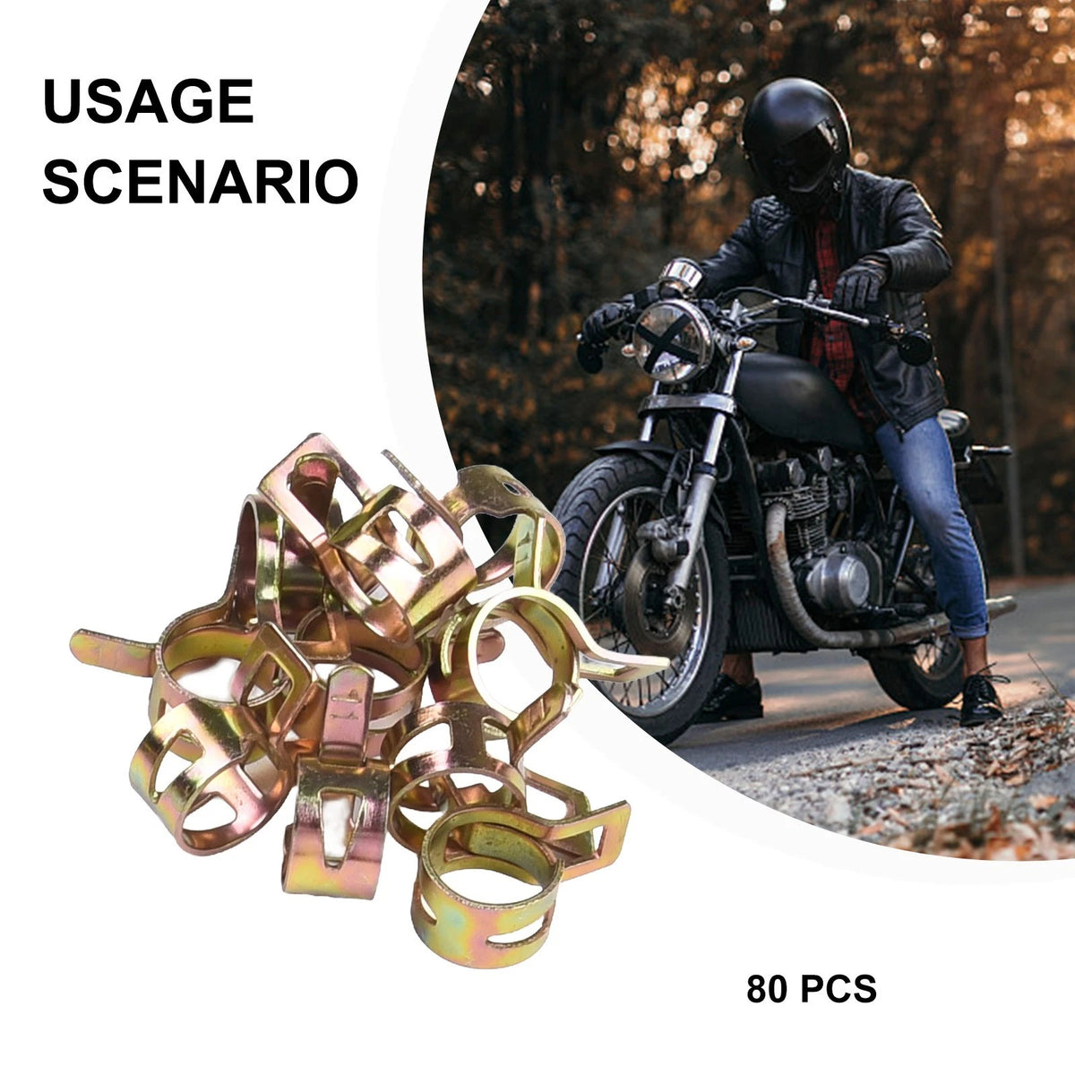 Set of 80 Spring Clips for Fuel Vacuum Hose (4mm-14mm)