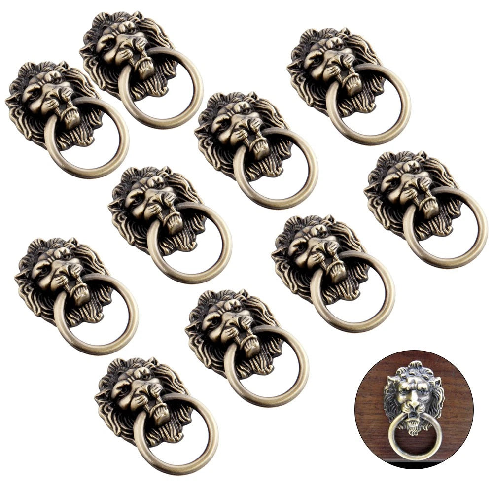 10X Lion Head Door Pull Knob Handles for Cabinet Drawer Hardware