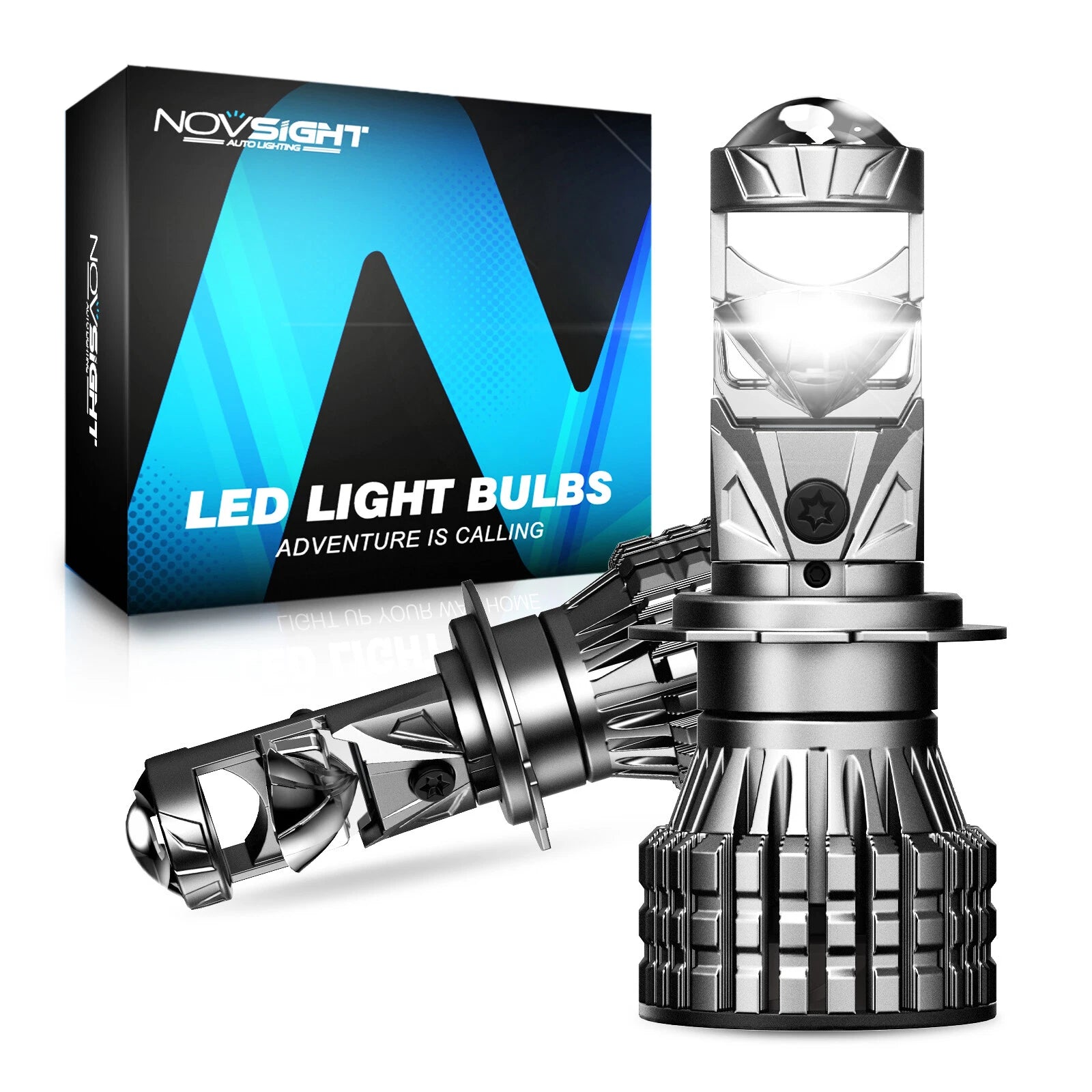 2X H7 LED Headlight Bulbs for NOVSIGHT Conversion Kit (Hi/Low Beam)