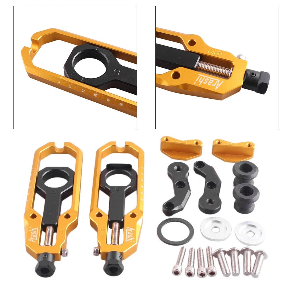 Gold Chain Adjustment Tensioners for Suzuki GSXR1000 (2009–2013) Pair