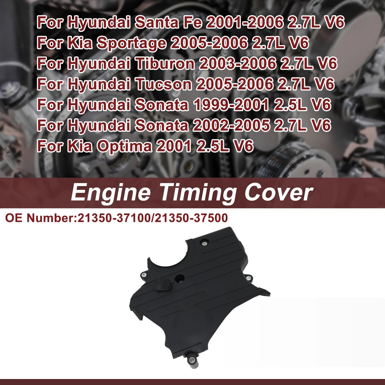 Engine Timing Cover Replacement for Hyundai Santa Fe 2.7L V6 (2001–2006)