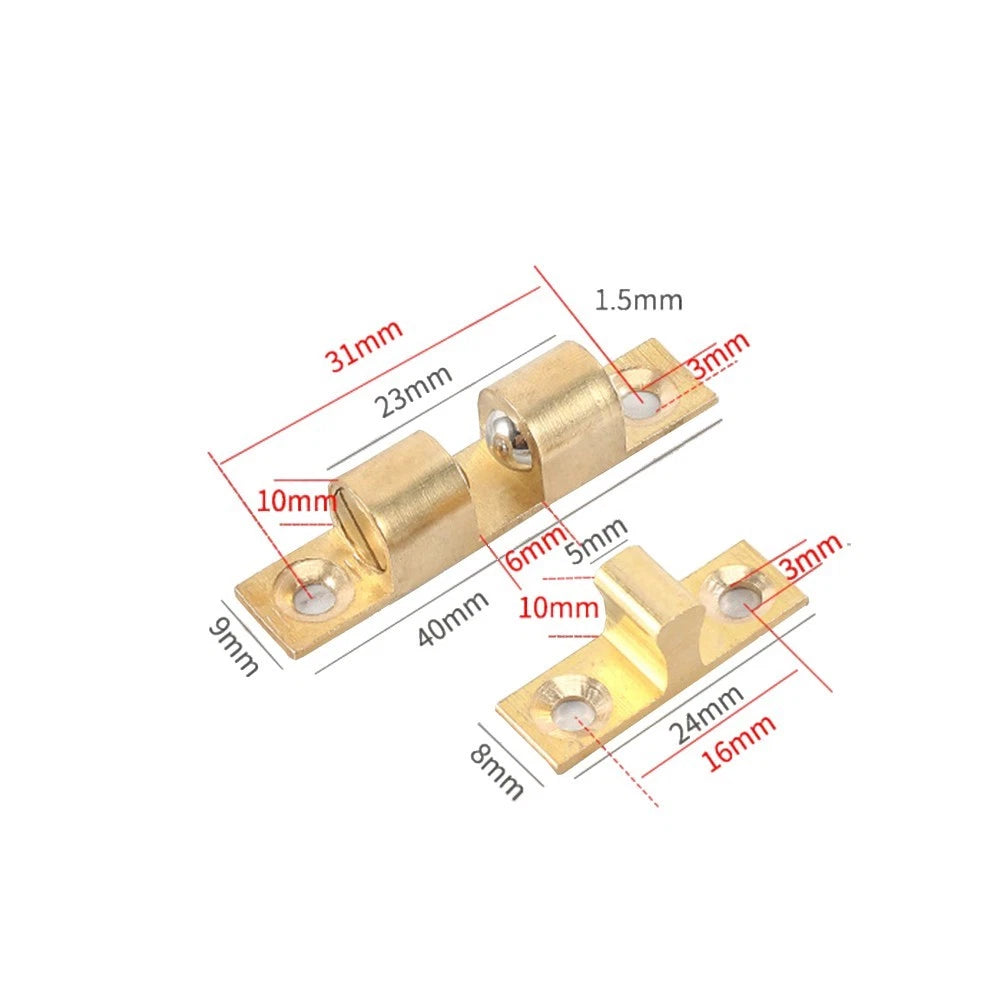 Solid Brass Roller Catch Adjustable Double Ball Tension for Machine Doors