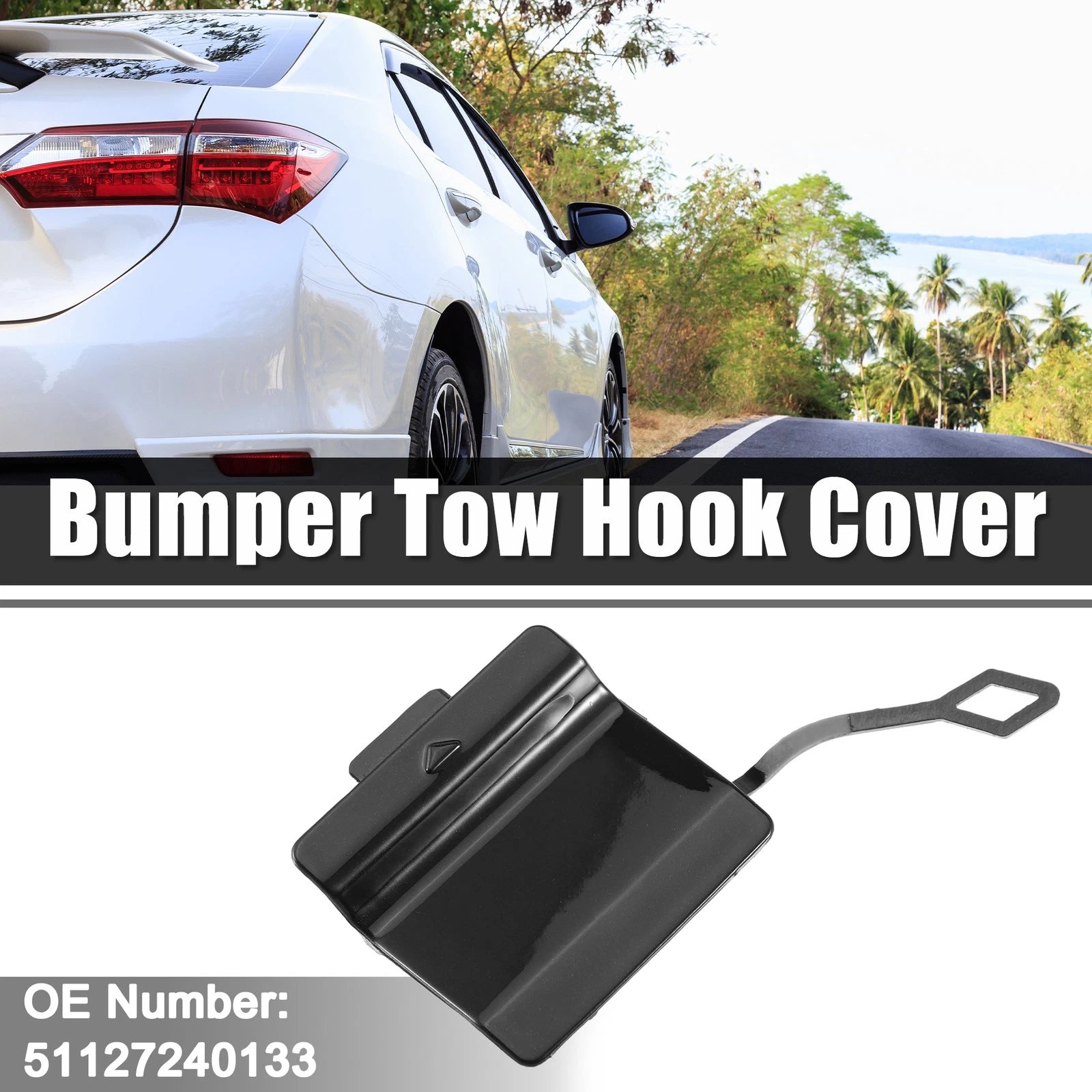 Rear Left Tow Eye Hook Cover Cap Replacement for BMW 550i (2011–2013)