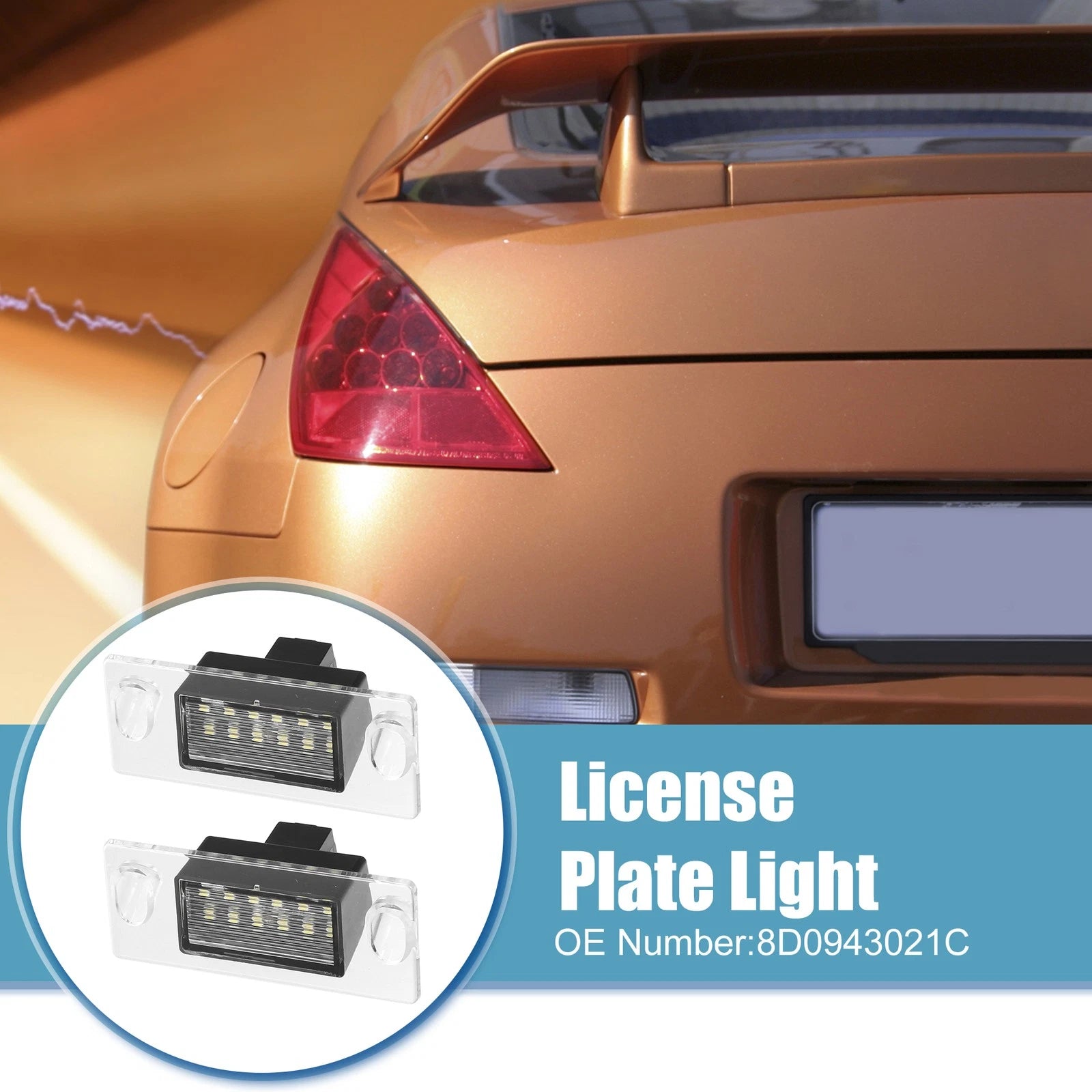 2 Pack License Plate Light Replacement for Audi A4 (1998–2001)
