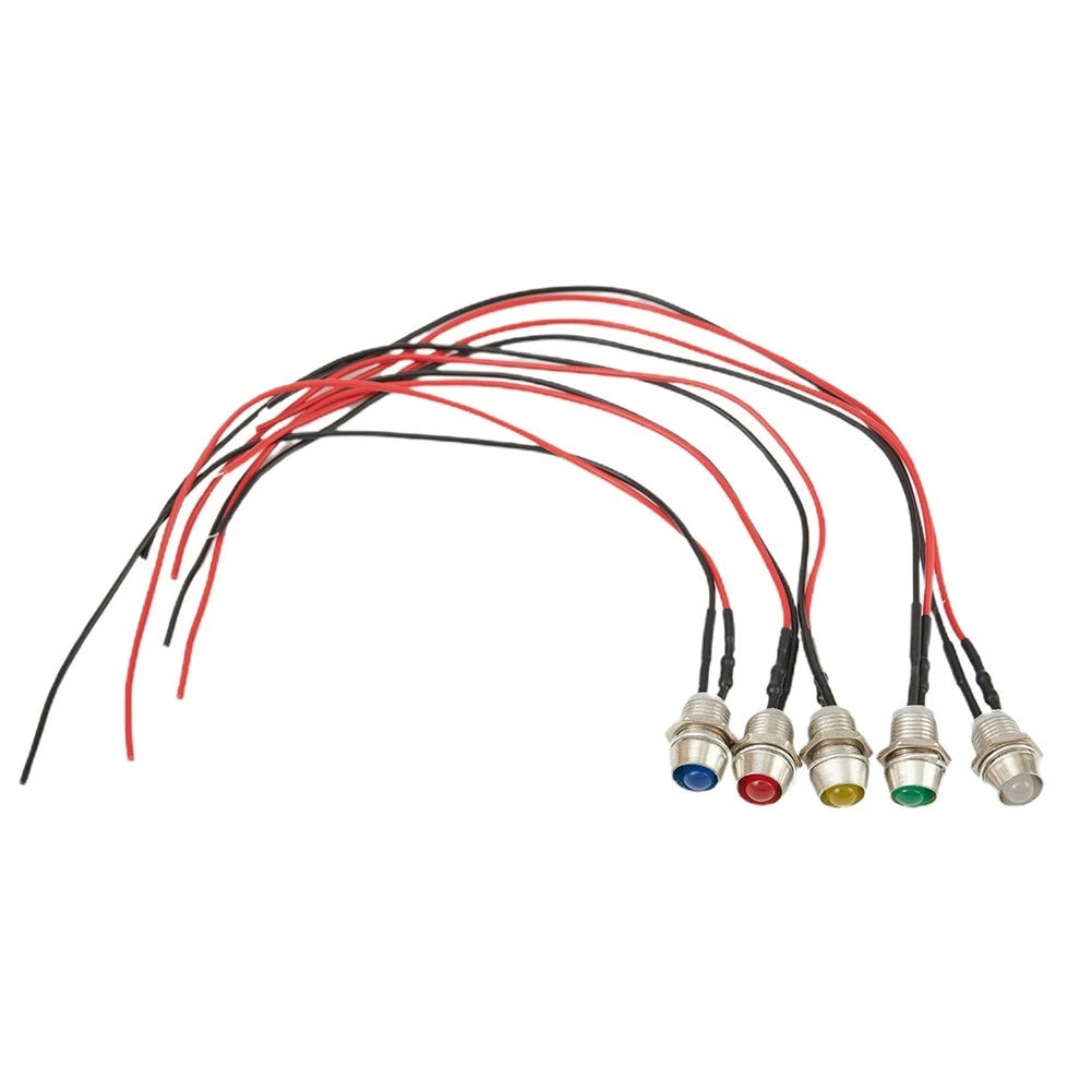 5X LED Indicator Lights for Car Boat Dashboard Panel (12V)