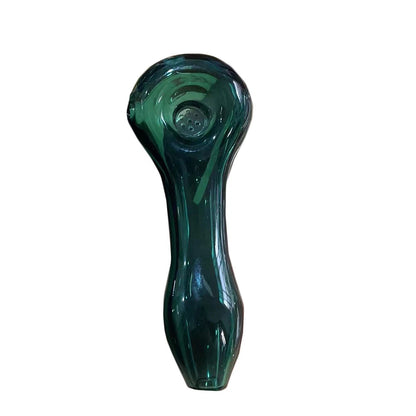 4" Mini Glass Spoon Pipe for Smoking (Green Bowl)