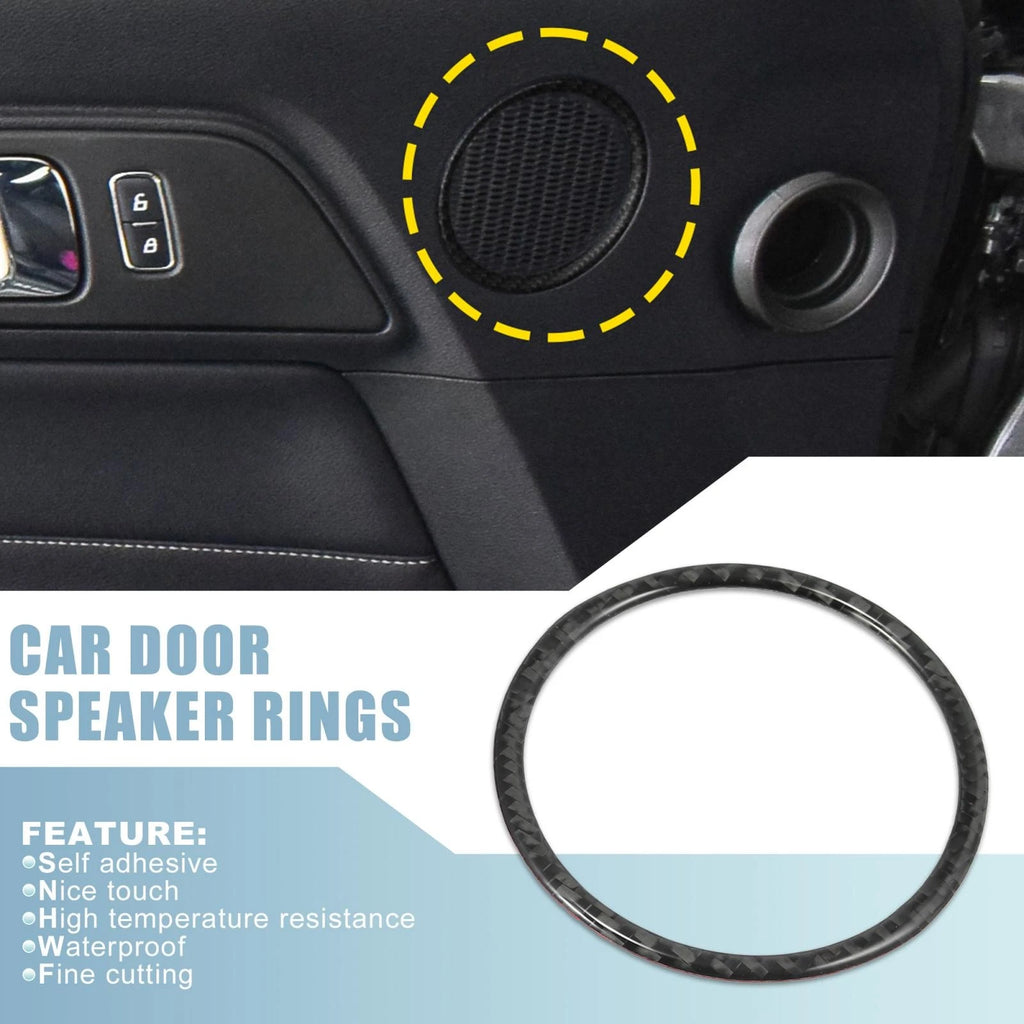 2Pcs Door Speaker Rings Cover Replacement for Ford Mustang (2015–2020)