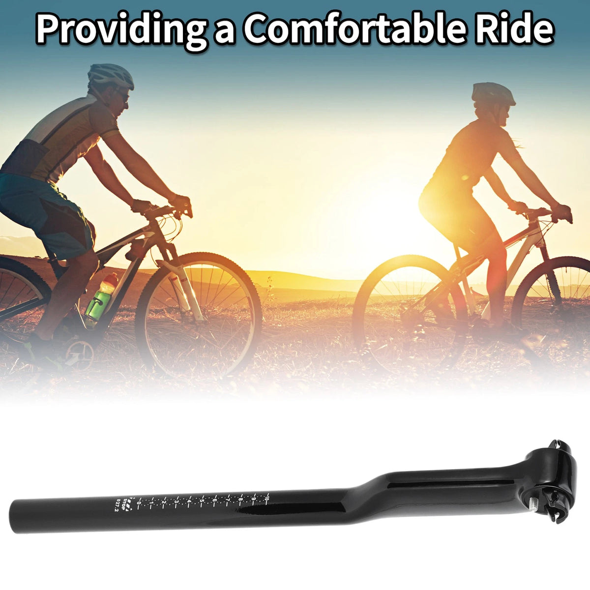 Seat Post Adapter 27.2x400mm Height Adjustable for Bike Saddle Tube (—)