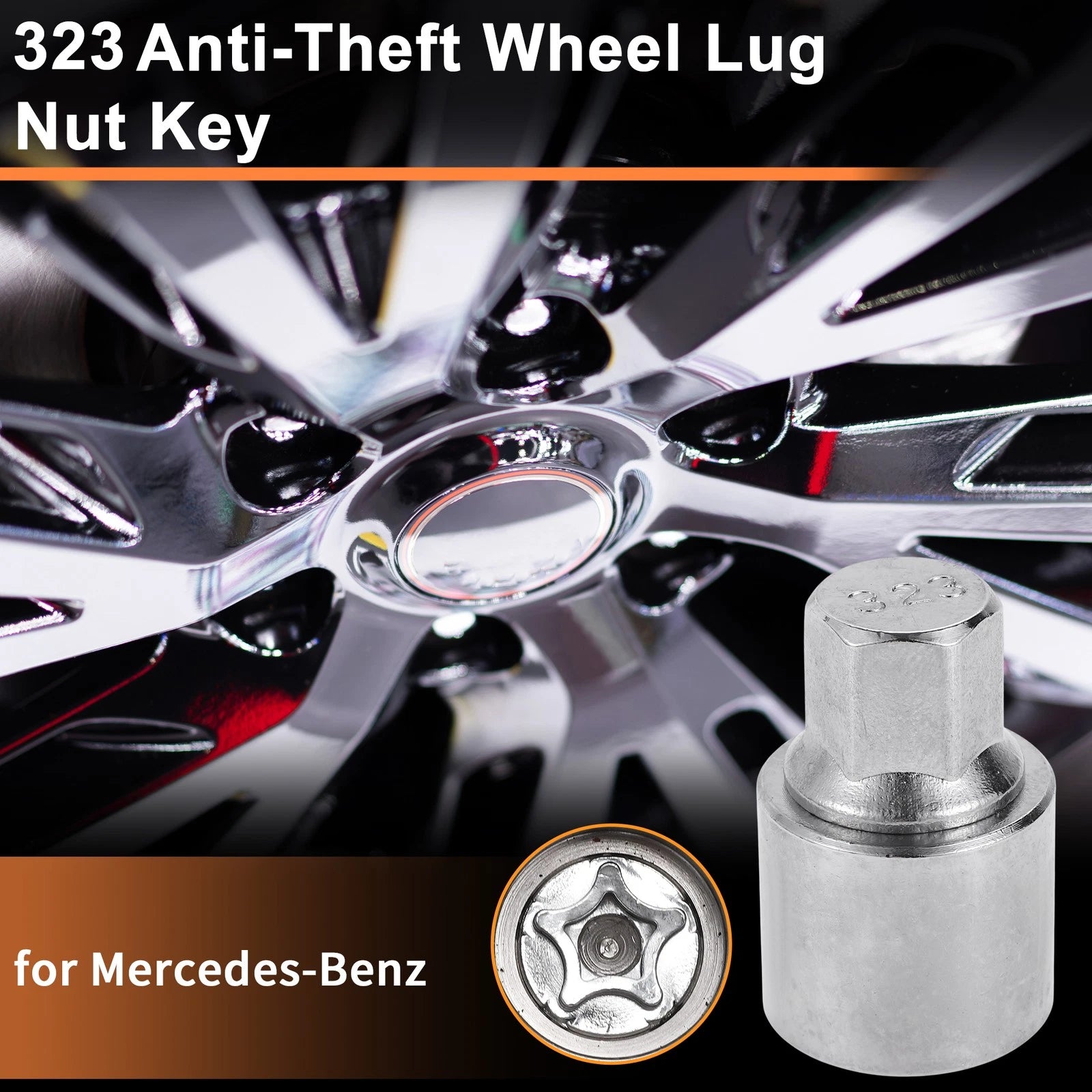 Wheel Lock Lug Nut Replacement for Mercedes-Benz Locking Key Tool (1999–2023)