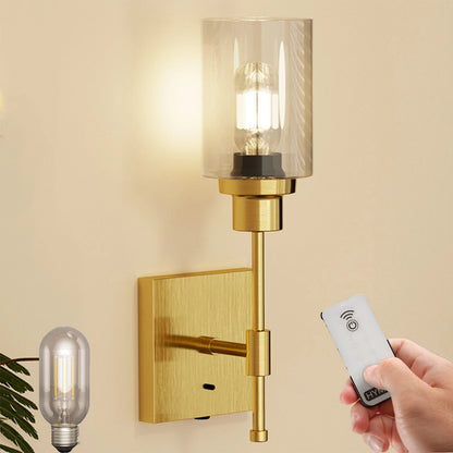 LED Wall Sconce Battery Operated Rechargeable Porch Light - Gold
