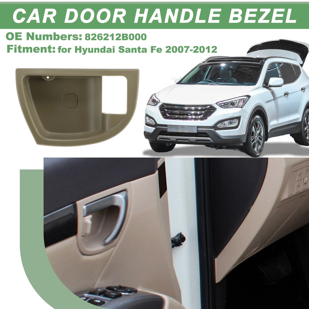Front Right Interior Door Handle Trim Bezel Replacement for Hyundai Santa Fe (2007–2012 Beige)